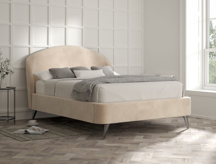 Eclipse Upholstered Bed Frame - Super King Size Bed Frame Only - Savannah Almond