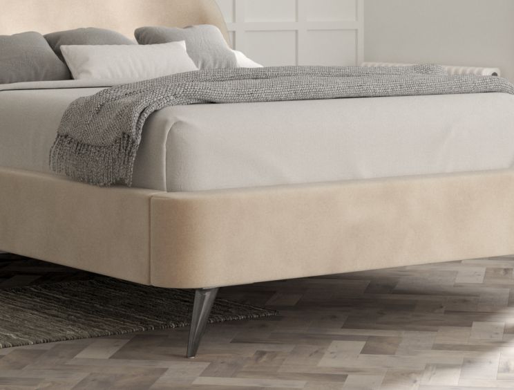 Eclipse Upholstered Bed Frame - Double Bed Frame Only - Savannah Almond