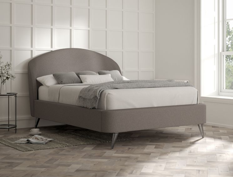 Eclipse Upholstered Bed Frame - Single Bed Frame Only - Shetland Mercury