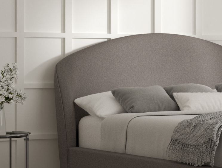 Eclipse Upholstered Bed Frame - Compact Double Bed Frame Only - Shetland Mercury