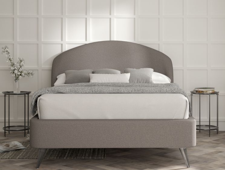 Eclipse Upholstered Bed Frame - Compact Double Bed Frame Only - Shetland Mercury