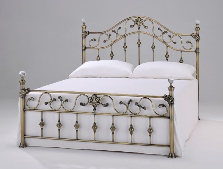 Harmony Elizabeth Crystal Brass - kingsize frame only - Antique Brass
