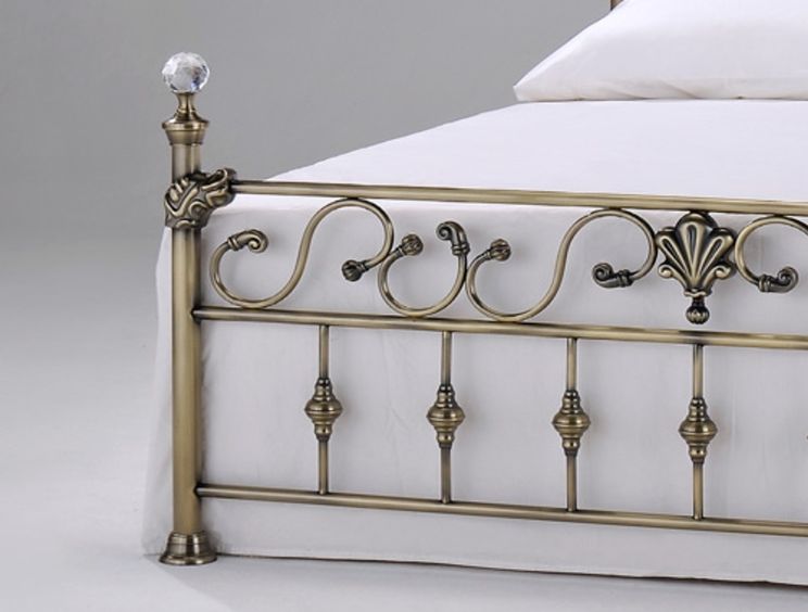 Harmony Elizabeth Crystal Brass - kingsize frame only - Antique Brass