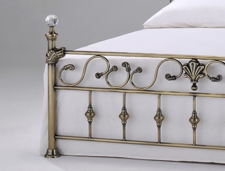Harmony Elizabeth Crystal Brass Metal Bed Frame