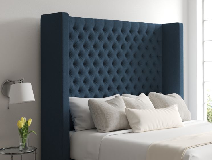 Emma Classic 4Drw Continental King Size Arran Cyan Headboard & Base