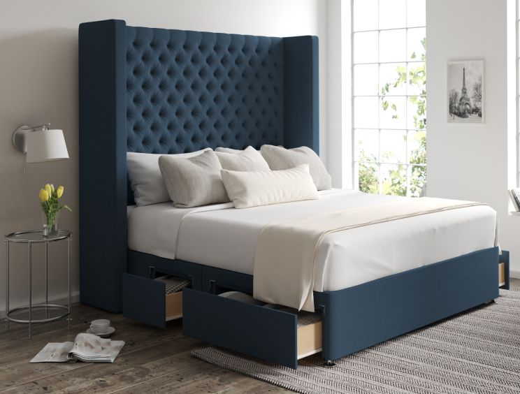 Emma Classic 4Drw Continental Double Arran Cyan Headboard & Base