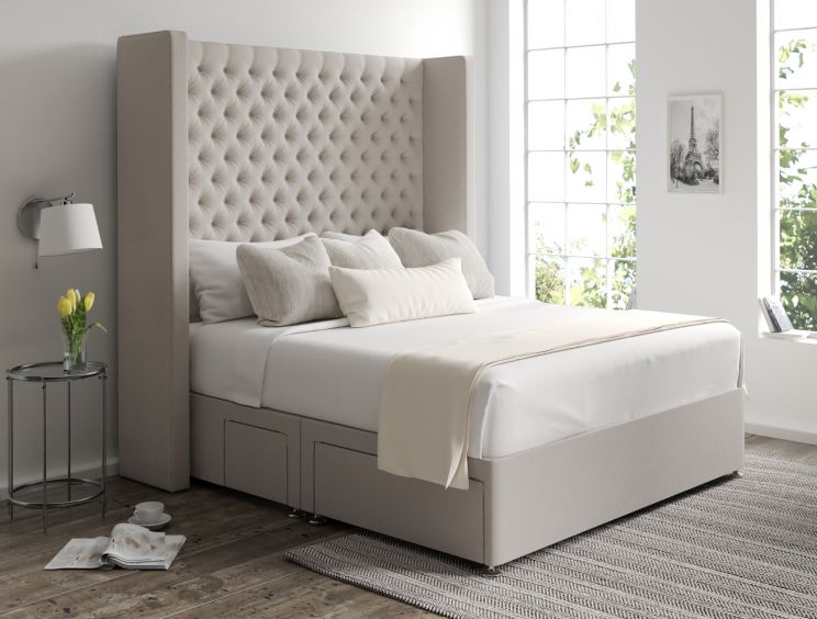 Emma Classic 4 Drw Continental Arran Natural Headboard and Base Only