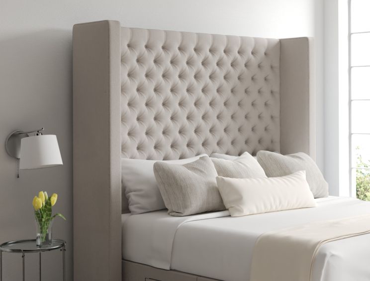 Emma Classic 4Drw Continental King Size Arran Natural Headboard & Base