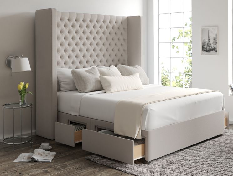 Emma Classic 4Drw Continental Double Arran Natural Headboard & Base