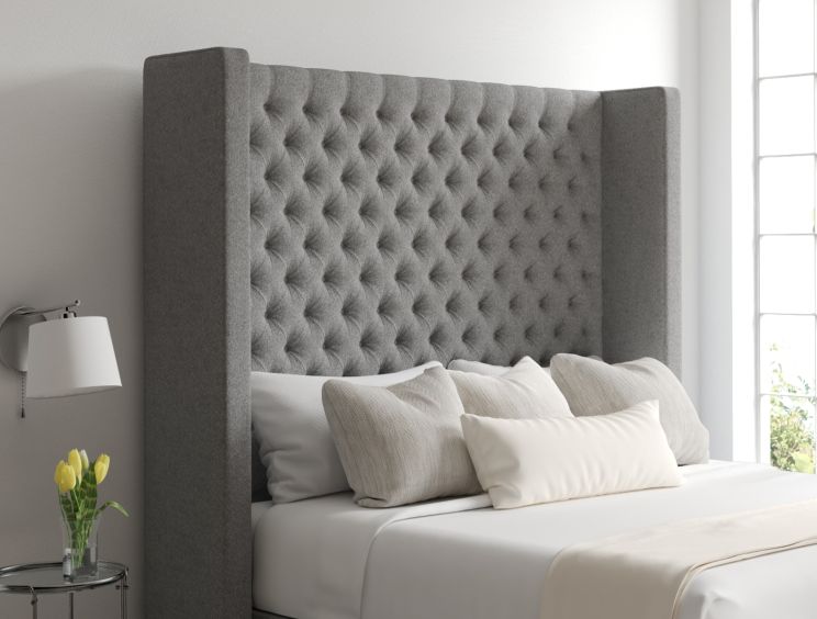 Emma Classic 4Drw Continental King Size Arran Pebble Headboard & Base