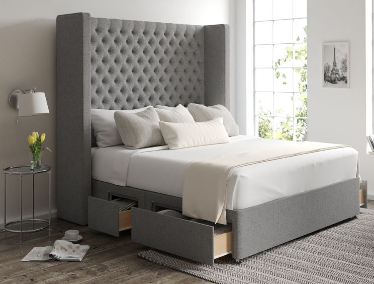 Emma Classic 4Drw Continental Double Arran Pebble Headboard & Base