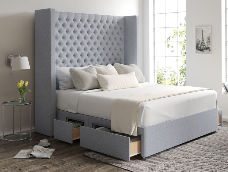 Emma Classic 4Drw Continental Super King Size Gouache Eau De Nil Headboard & Base