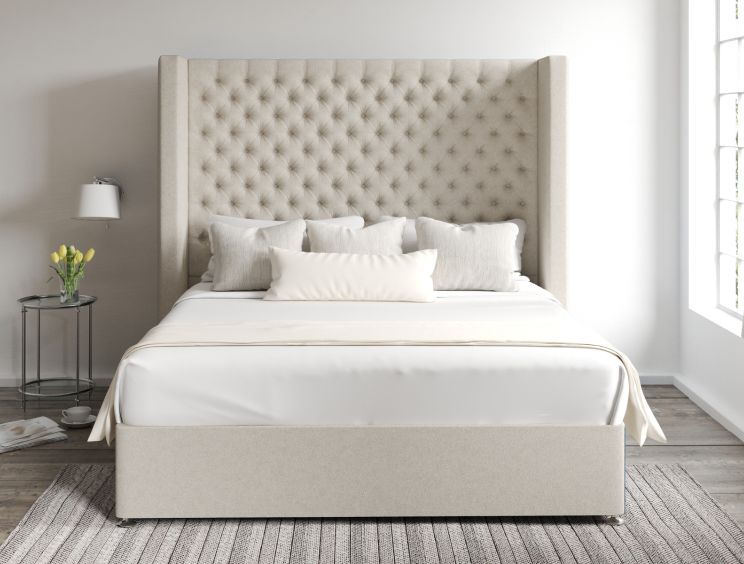 Emma Classic 4Drw Continental King Size Trebla Flax Headboard & Base