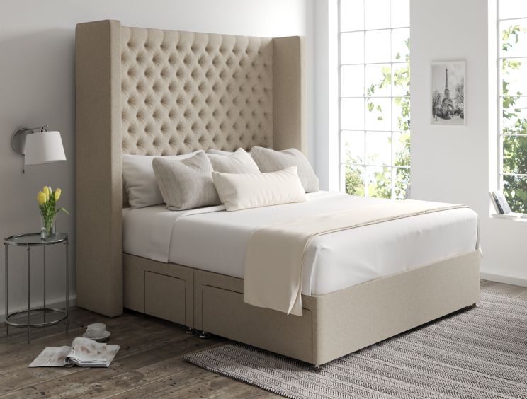 Emma Classic 4Drw Continental King Size Trebla Stone Headboard & Base