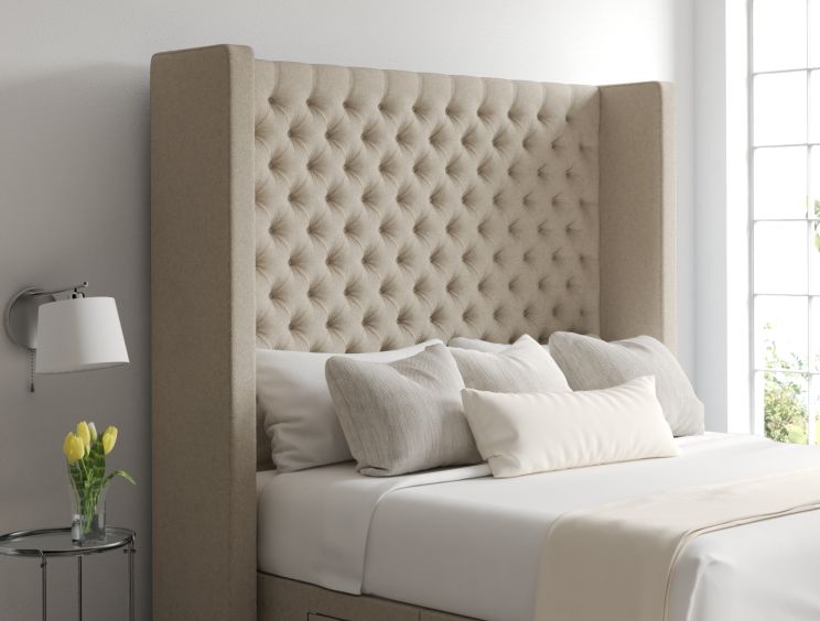 Emma Classic 4Drw Continental Super King Size Trebla Stone Headboard & Base