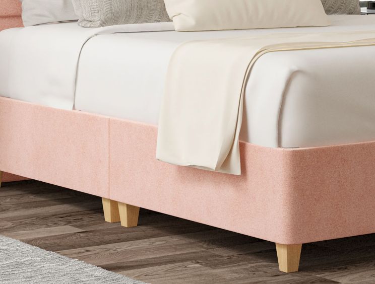 Empire Arlington Candyfloss Upholstered Compact Double Floor Standing Headboard and Shallow Base On Legs