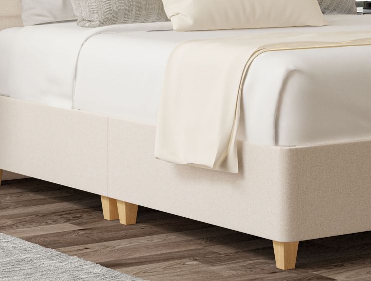 Empire Carina Parchment Upholstered Double Floor Standing Headboard and Shallow Base On Legs