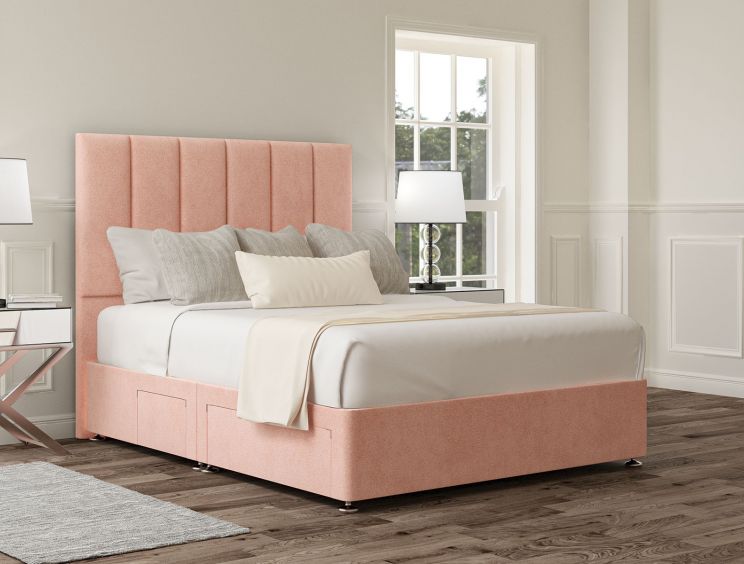 Empire Arlington Candyfloss Upholstered King Size Headboard and Continental 2+2 Drawer Base