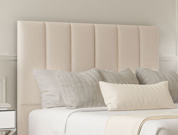 Empire Carina Parchment Upholstered King Size Headboard and Non-Storage Base