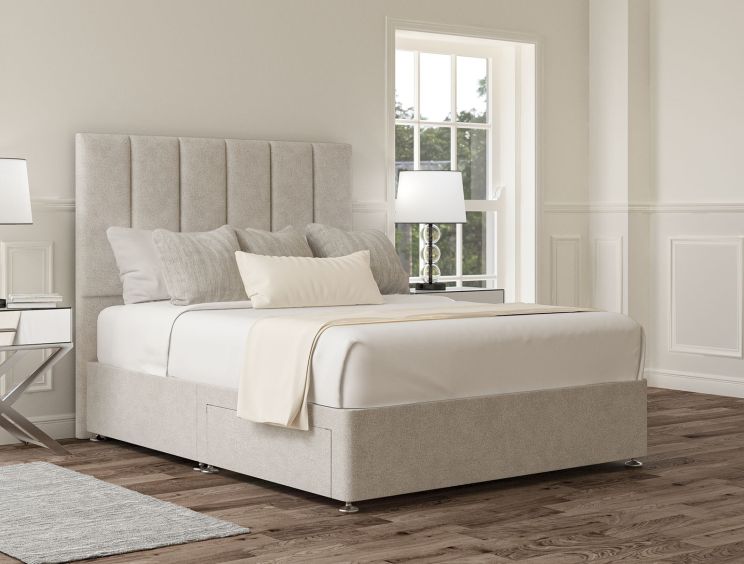 Empire Arlington Ice Upholstered Double Headboard and 2 Drawer Base