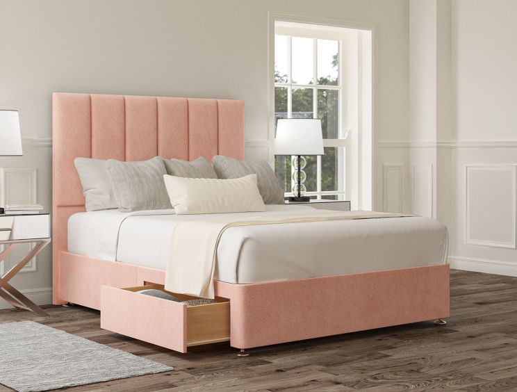 Empire Arlington Candyfloss Upholstered Double Headboard and 2 Drawer Base