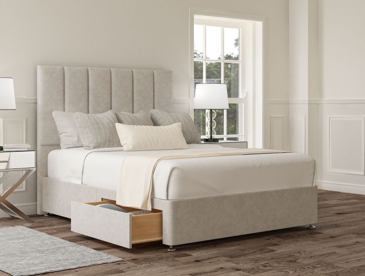 Empire Arlington Ice Upholstered Super King Size Headboard and 2 Drawer Base