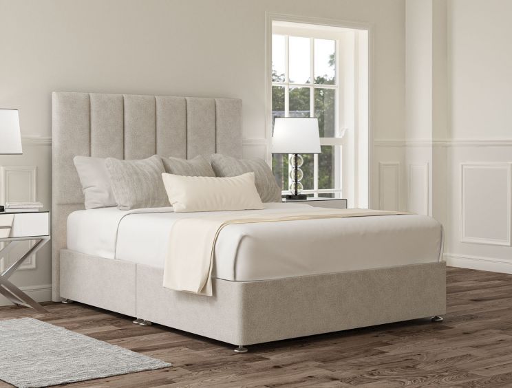 Empire Arlington Ice Upholstered Compact Double Headboard and Non-Storage Base