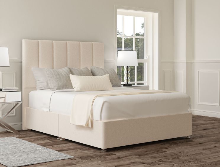 Empire Carina Parchment Upholstered Super King Size Headboard and Non-Storage Base