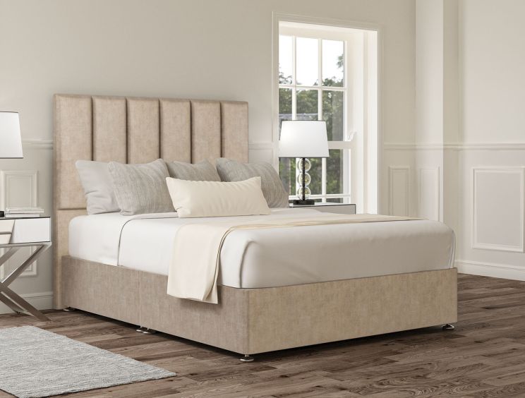 Empire Heritage Mink Upholstered Double Headboard and Non-Storage Base