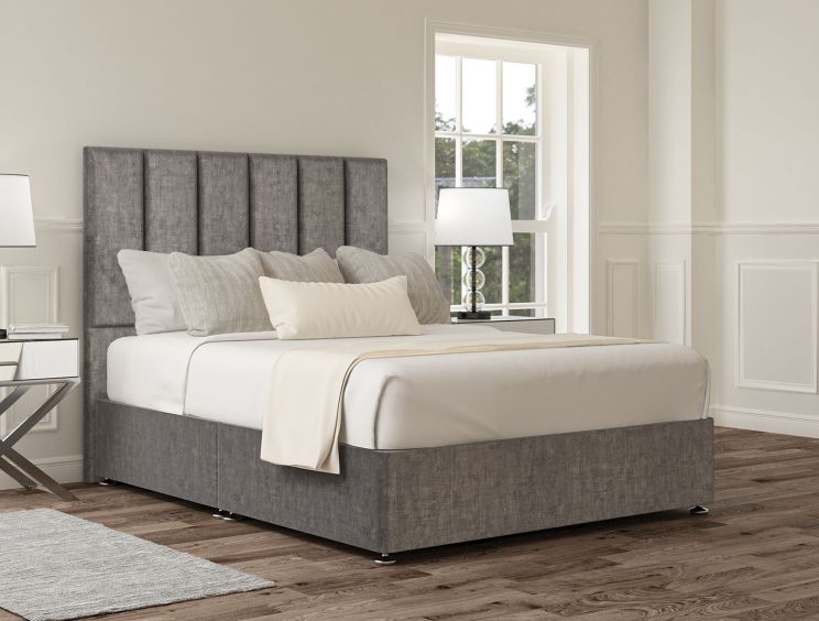 Empire Heritage Steel Upholstered Compact Double Headboard and Non-Storage Base