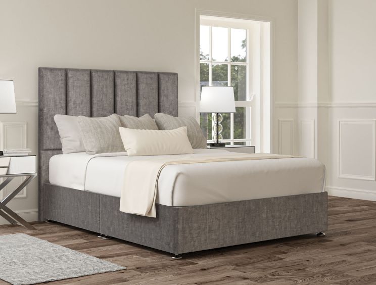 Empire Heritage Steel Upholstered Super King Size Headboard and Non-Storage Base