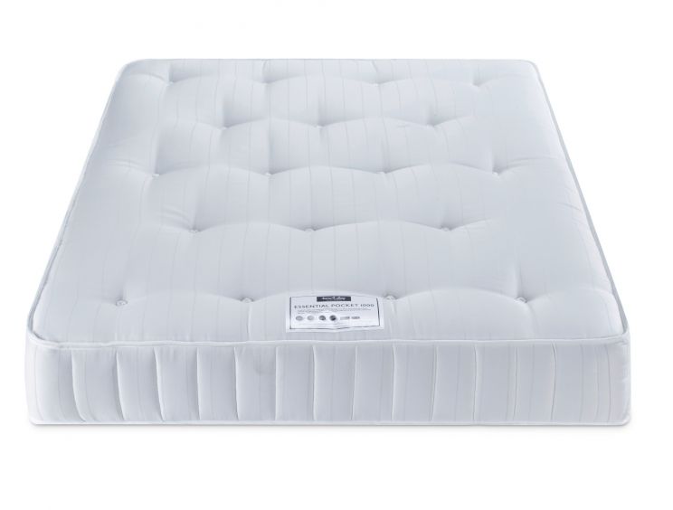 Sleep Sanctuary Essentials 1000 Pocket - Compact Double Mattress Only - White
