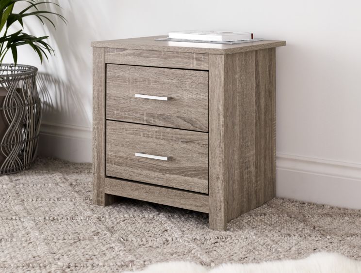 Essentials 2 Drw Rustic Oak Bedside