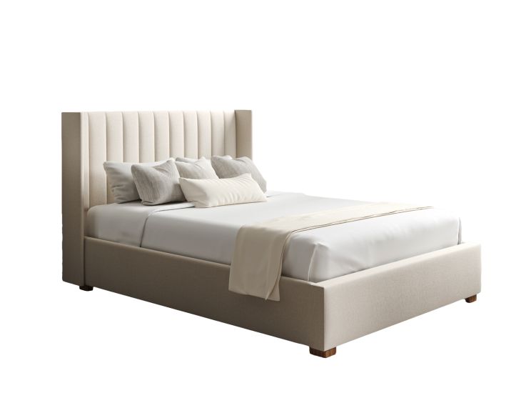 Essentials Winged Off White Ottoman Double Bed Frame