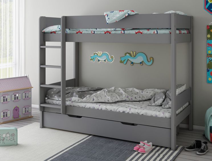Estella Grey Bunk Bed With Drawers