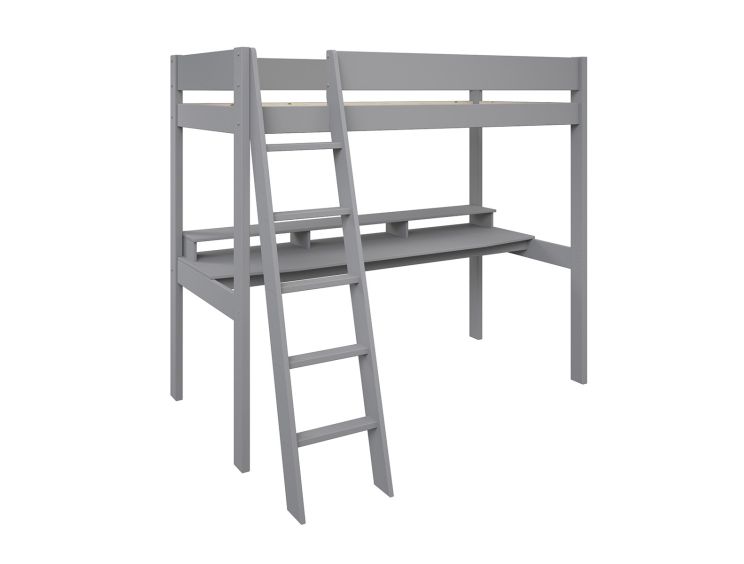 Estella Grey High Sleeper Bed Frame With Gaming Desk