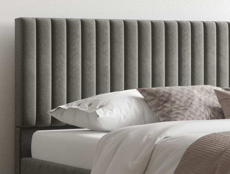 Naples Ottoman Plush Velvet Steel Single Bed Frame Only