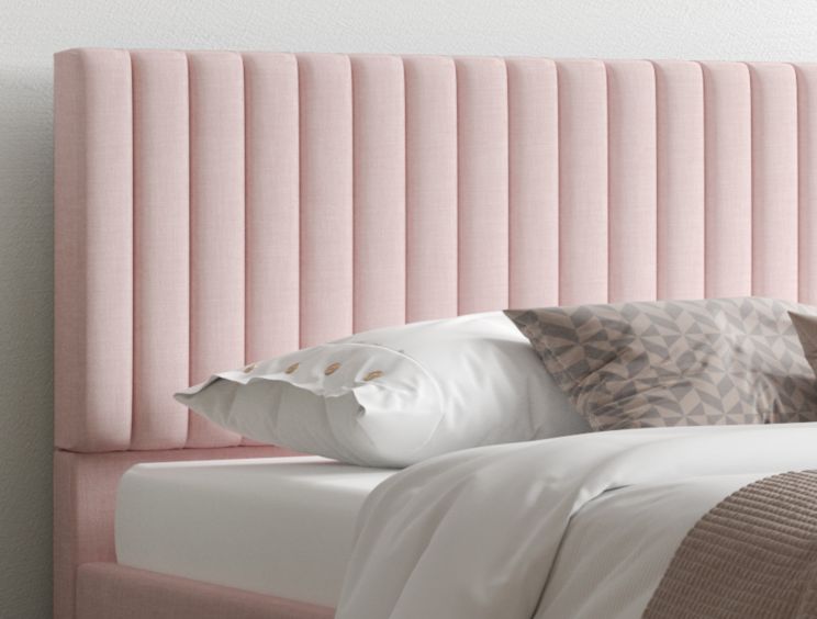Naples Ottoman Pastel Cotton Tea Rose Single Bed Frame Only