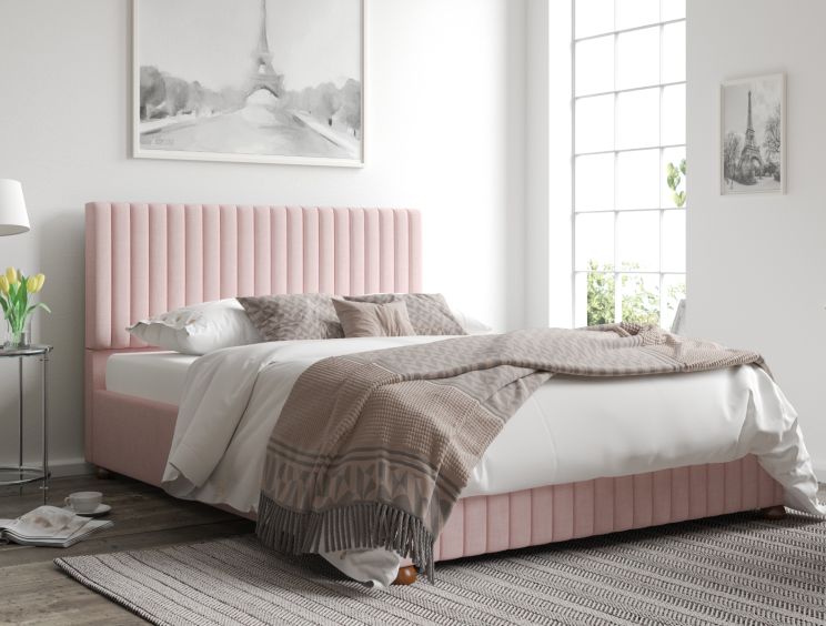 Naples Ottoman Pastel Cotton Tea Rose Single Bed Frame Only