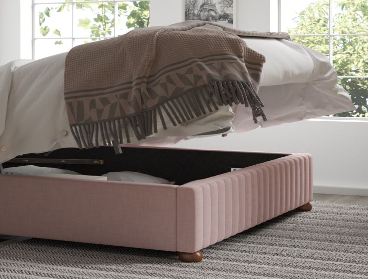 Naples Ottoman Pastel Cotton Tea Rose Single Bed Frame Only