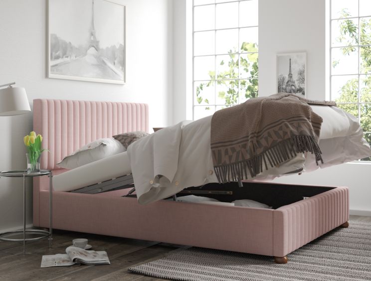 Naples Ottoman Pastel Cotton Tea Rose Single Bed Frame Only