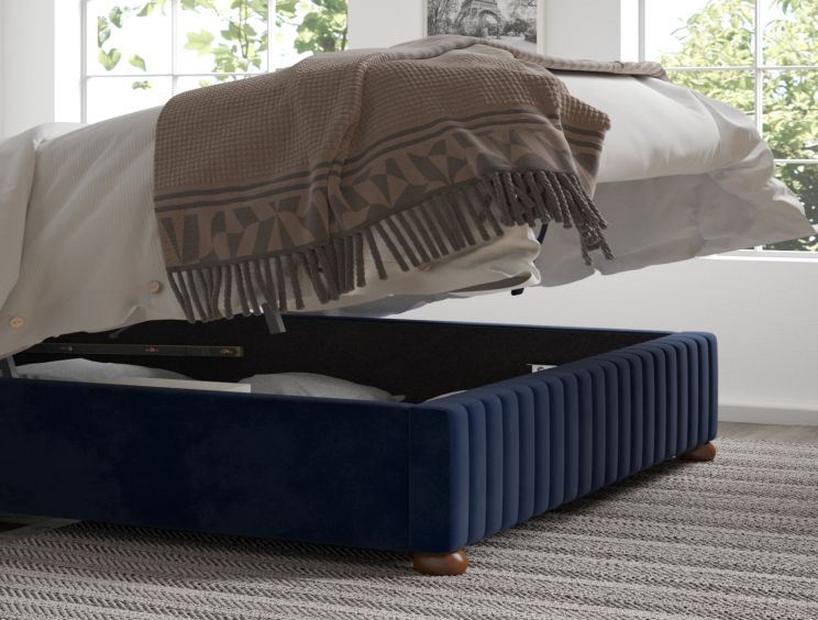Naples Ottoman Plush Velvet Ochre Super King Size Bed Frame Only