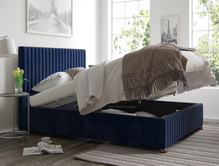 Naples Ottoman Plush Velvet Ochre Super King Size Bed Frame Only