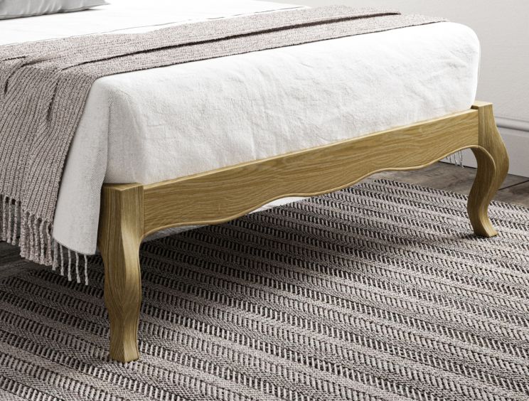 Lyon Boucle Ivory Upholstered Oak Bed Frame - LFE - Double Bed Frame Only