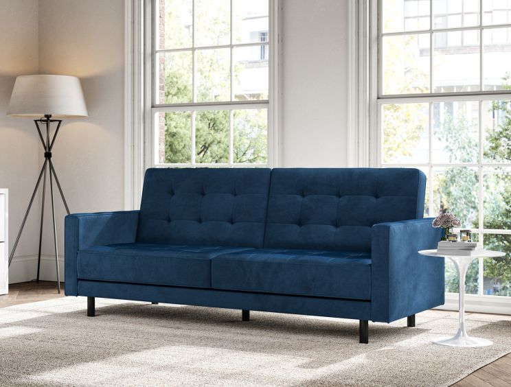 Florence Pocket Rest Blue Velvet Sofa Bed