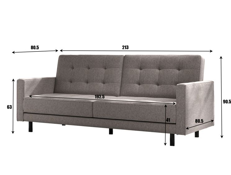 Florence Pocket Rest Linear Grey Sofa Bed