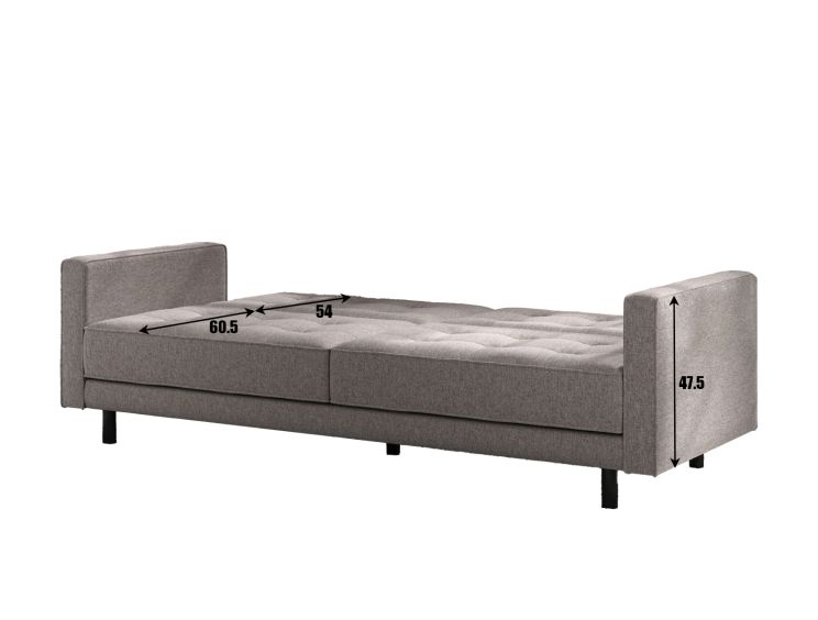 Florence Pocket Rest Linear Grey Sofa Bed