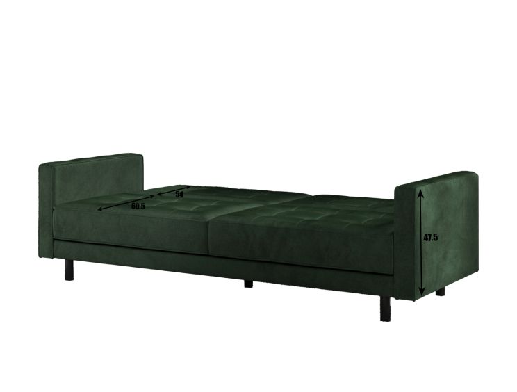 Florence Pocket Rest Green Velvet Sofa Bed