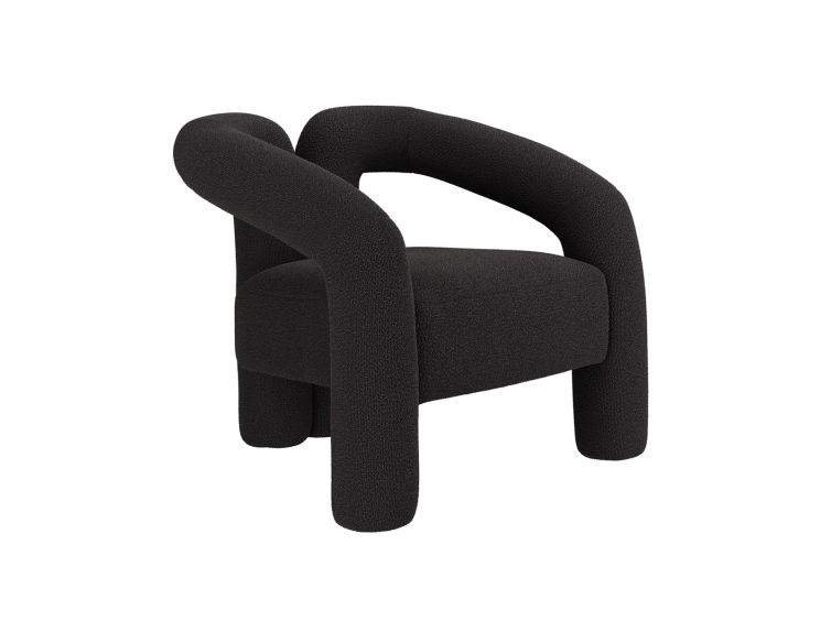 Montrose Black Boucle Upholstered Accent Chair