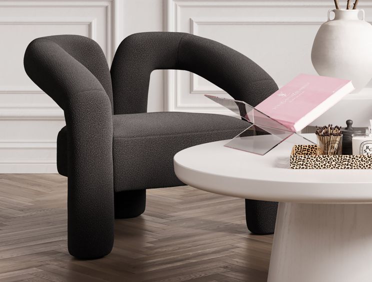 Montrose Black Boucle Upholstered Accent Chair